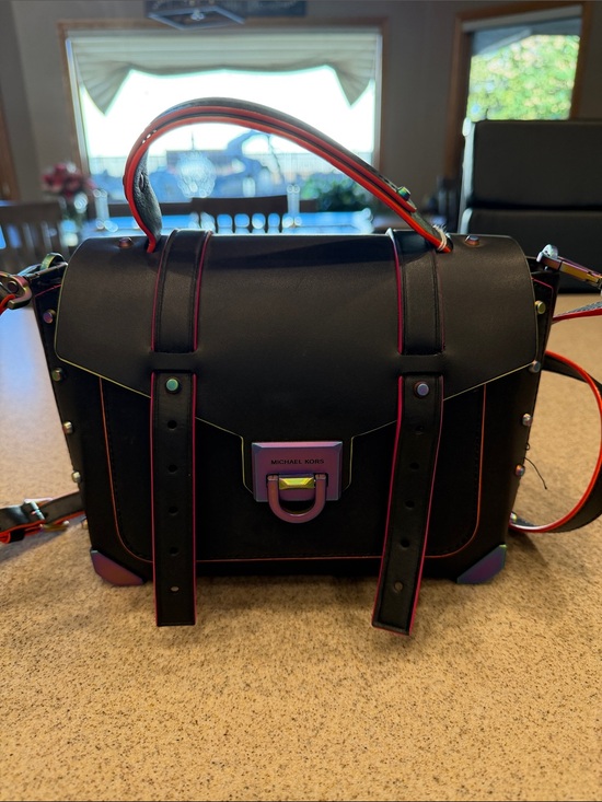 Michael Kors Handbags - Michael Kors Black Satchel with multi Trim and Iridescent Hardware